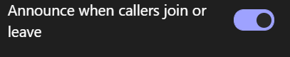 Announce when callers leave or join a Teams meeting