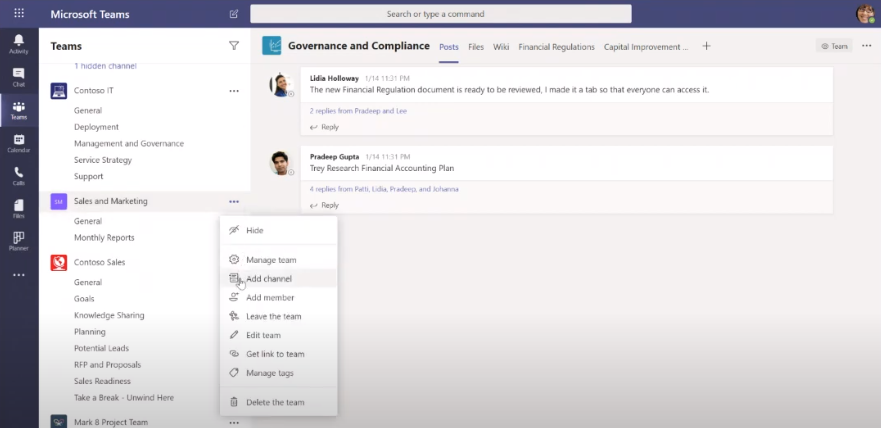 How to add a channel in Microsoft Teams
