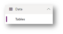 Step-1 Data showing the tables icon 