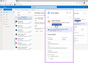 Viva Sales Connected Through Outlook