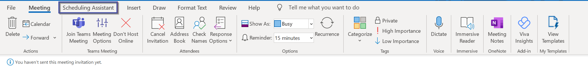 Use the scheduling assistant when booking teams meetings
