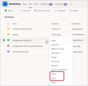 Files in the Marketing channel