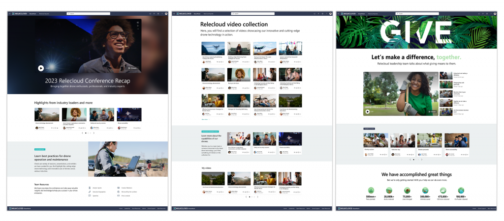 an example of the new video template site that will be available on SharePoint.