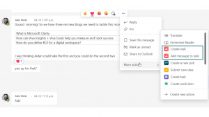 You are now able to create or manage tasks in Teams chats