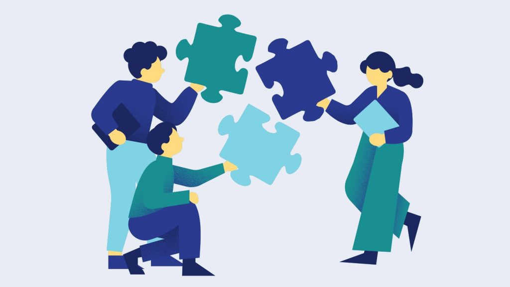 Content AI Image Putting puzzles together