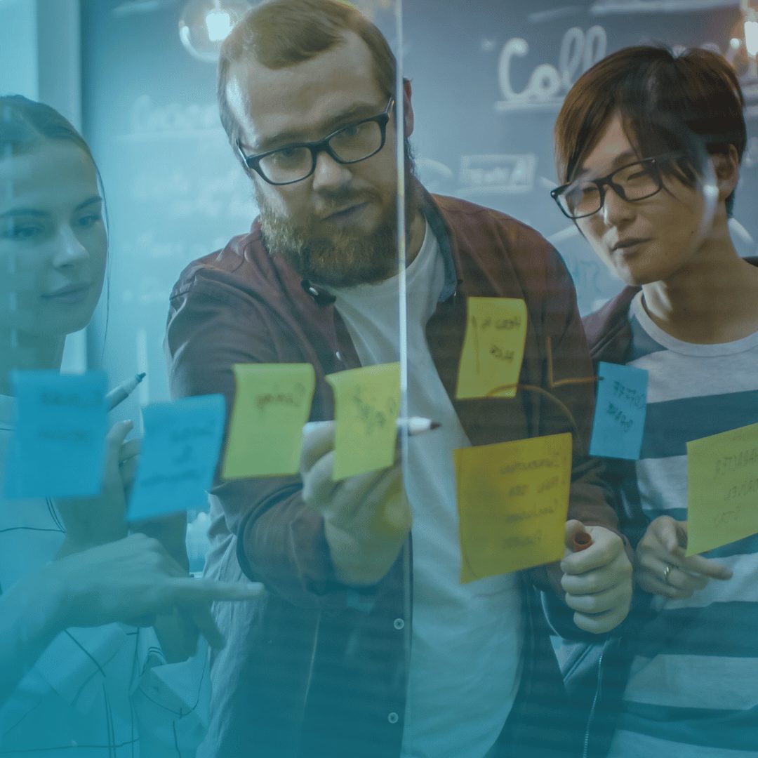 Team creating a blueprint for a process automation project