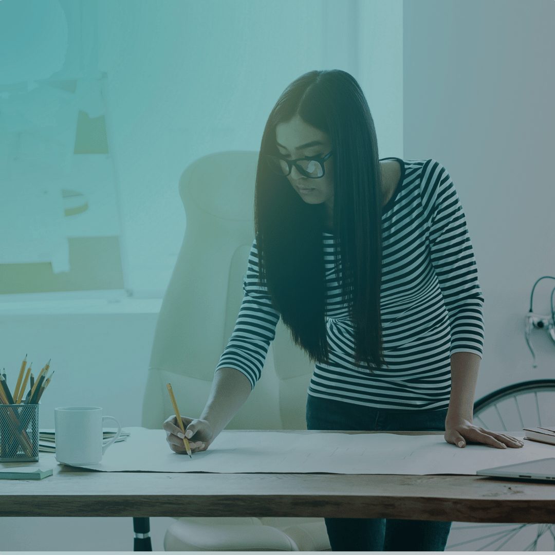 Woman defining automation project