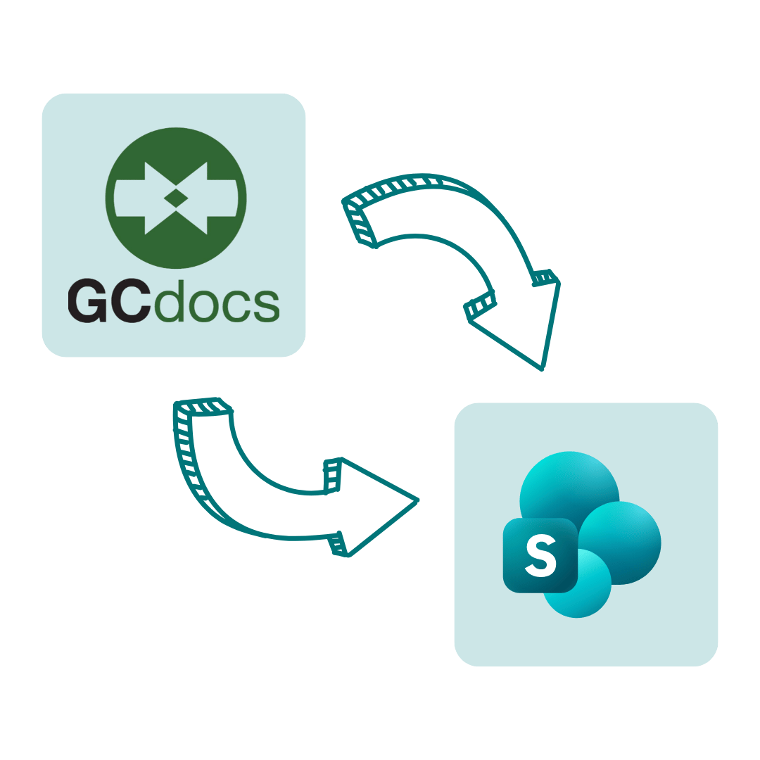 GCdocs to SharePoint migration with arrows