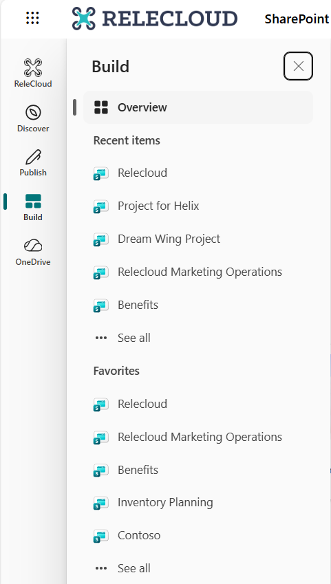 SharePoint App Bar Build Panel