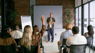 Group in a training together