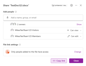 redesigned sharing dialog word